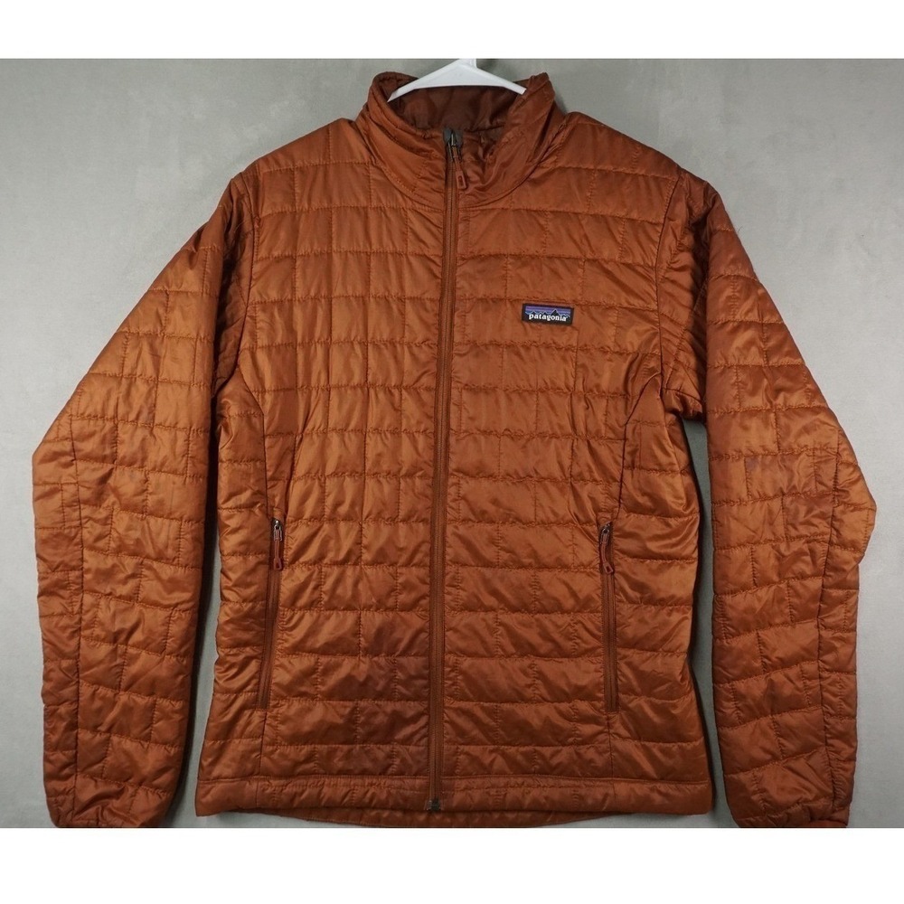 Patagonia Nano Puff Jacket Mens S Burnished Red Quilted Full Zip Hiking Outdoor
